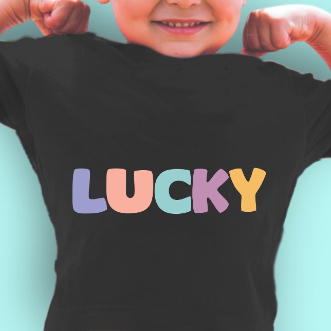 Lucky Colourful Baby T-Shirt | DP7Art (luck, best t shirt, kids t shirt, black t shirt for kids, colorful, pastel, lucky, catchy, cool, )