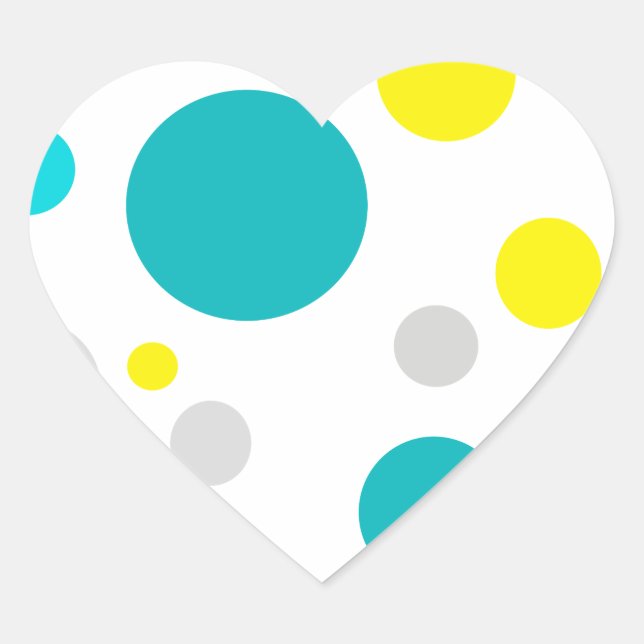 Lucky Colourful Bubbles Heart Sticker (Front)