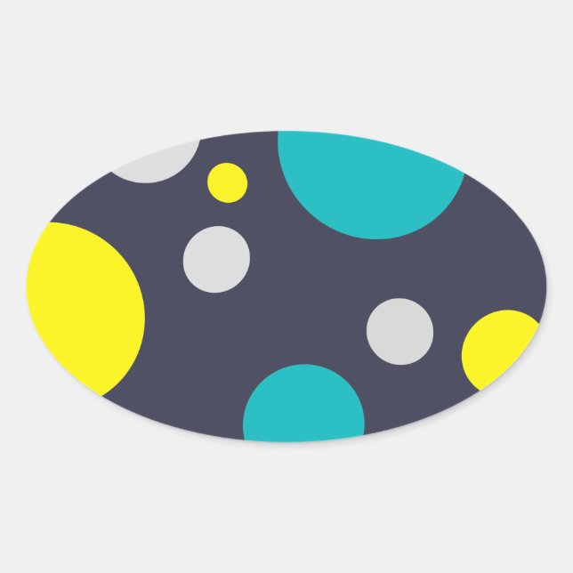 Lucky Colourful Bubbles Oval Sticker (Front)