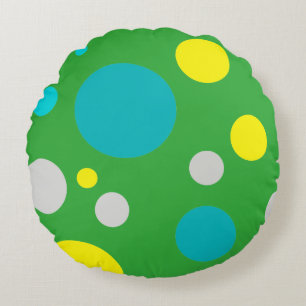 Lucky Colourful Bubbles Round Cushion