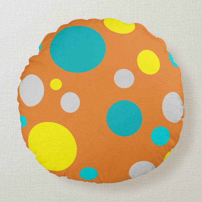 Lucky Colourful Bubbles Round Cushion (Front)
