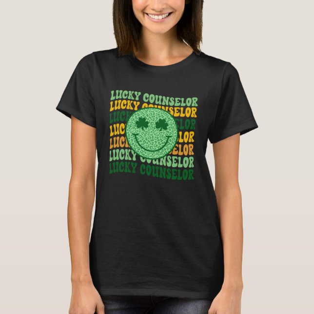Lucky Counselor St Patrick s Day School Counselor  T-Shirt (Front)
