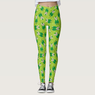 Lucky Cute Frenchie on St. Patrick's Day Leggings