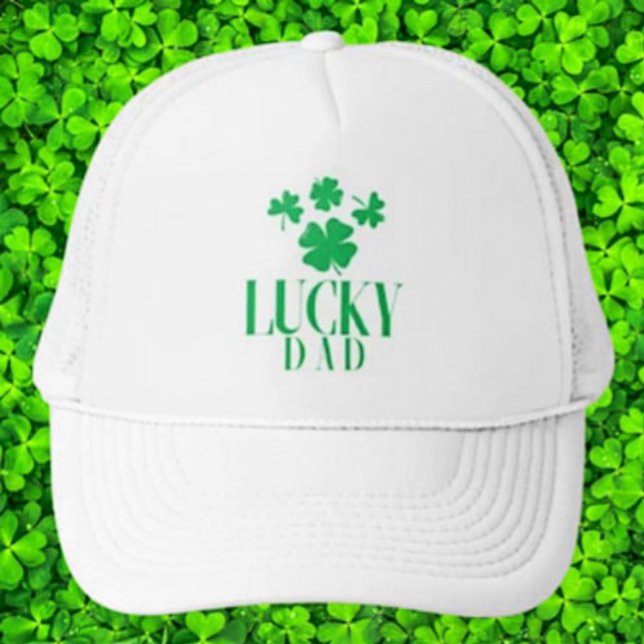 Lucky Dad Trucker Hat – Shamrocks & Style (Creator Uploaded)
