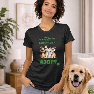 Lucky Day Adopt Rescue Dogs Cute St Patrick’s Day T-Shirt
