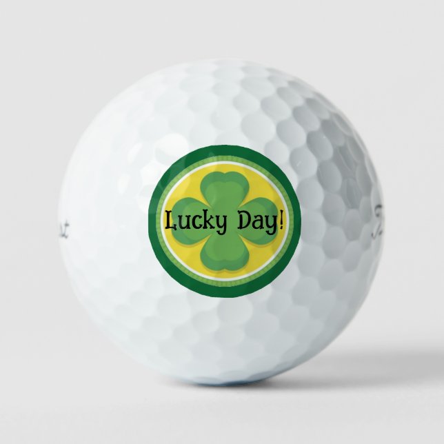 Lucky Day! Customise Shamrock Golf Balls (Front)