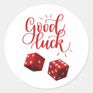 lucky day dices classic round sticker