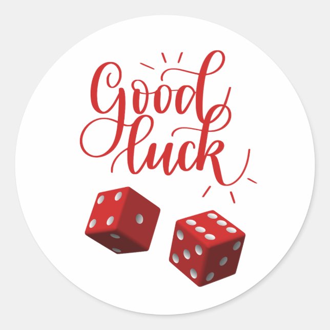 lucky day dices classic round sticker (Front)