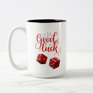 lucky day dices Two-Tone coffee mug