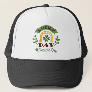 Lucky day St. Patrick's day typography & symbols Trucker Hat