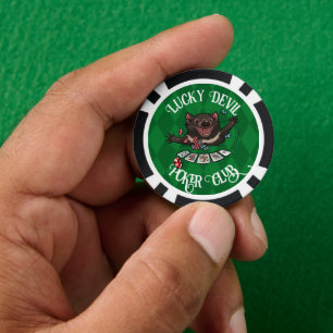 Lucky Devil Poker Club Funny Tasmanian Devil Art Chips