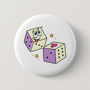 Lucky Dice 6 Cm Round Badge
