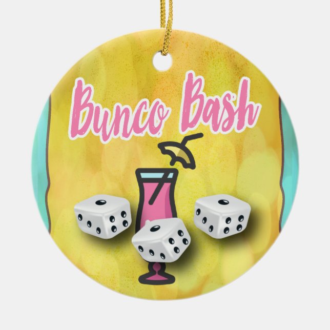 Lucky Dice Bunco Bash Ceramic Ornament (Front)