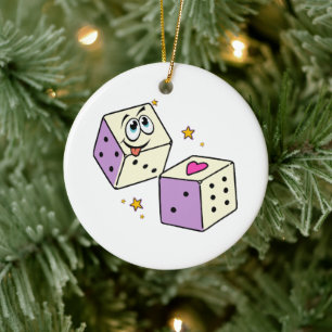 Lucky Dice Ceramic Ornament