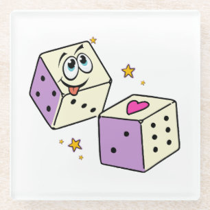 Lucky Dice Glass Coaster