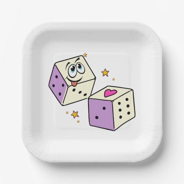 Lucky Dice Paper Plate (Front)