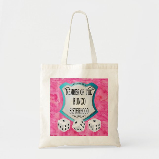 Lucky Dice  Pink United We Roll Tote Bag (Front)