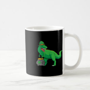 Lucky Dino-saur St Patricks Day Funny T-rex Irish  Coffee Mug
