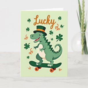 Lucky Dinosaur Fun Time Card