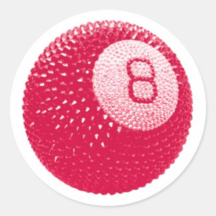 Lucky Disco 8 Pink, Lucky Disco Ball, Funky Art Classic Round Sticker