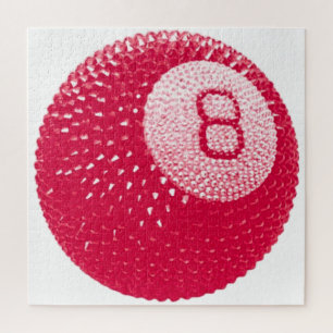 Lucky Disco 8 Pink, Lucky Disco Ball, Funky Art Jigsaw Puzzle