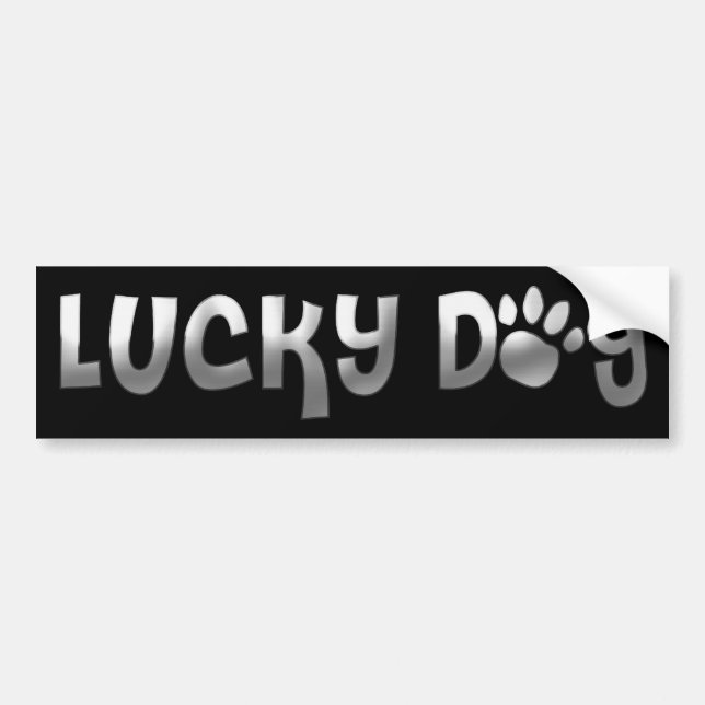 Lucky Dog Paw Print Bumper Sticker (Front)