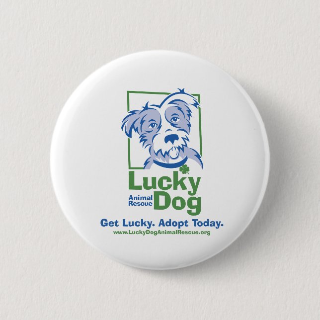 Lucky Dog Round Button (Front)