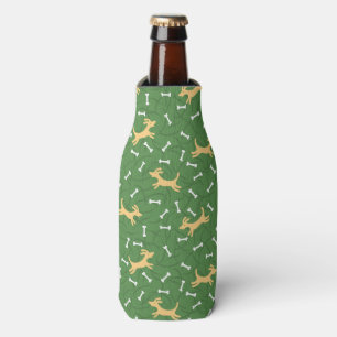 lucky dogs with bones background bottle cooler