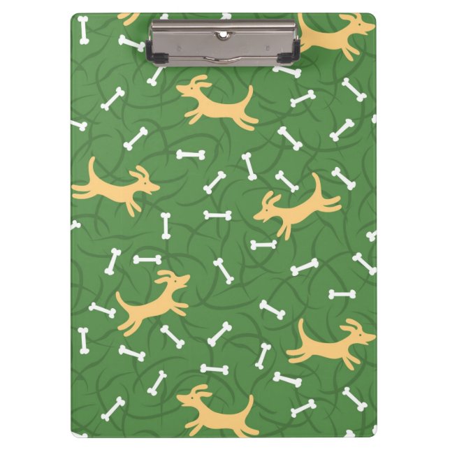 lucky dogs with bones background clipboard (Front)