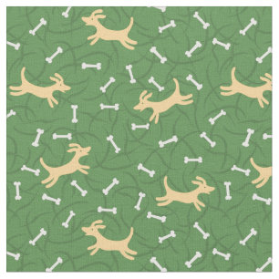 lucky dogs with bones background fabric