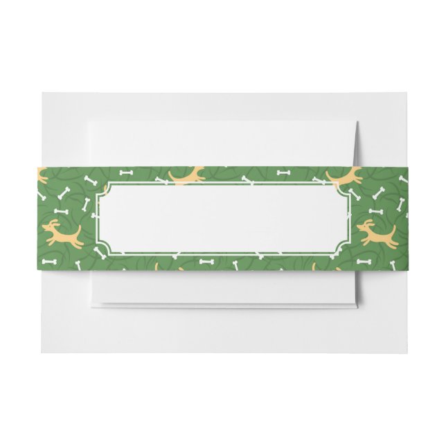 lucky dogs with bones background invitation belly band (Front Example)