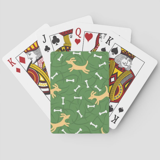lucky dogs with bones background playing cards (Back)