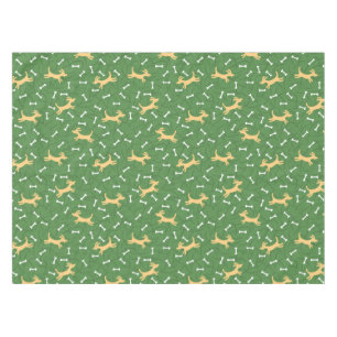 lucky dogs with bones background tablecloth