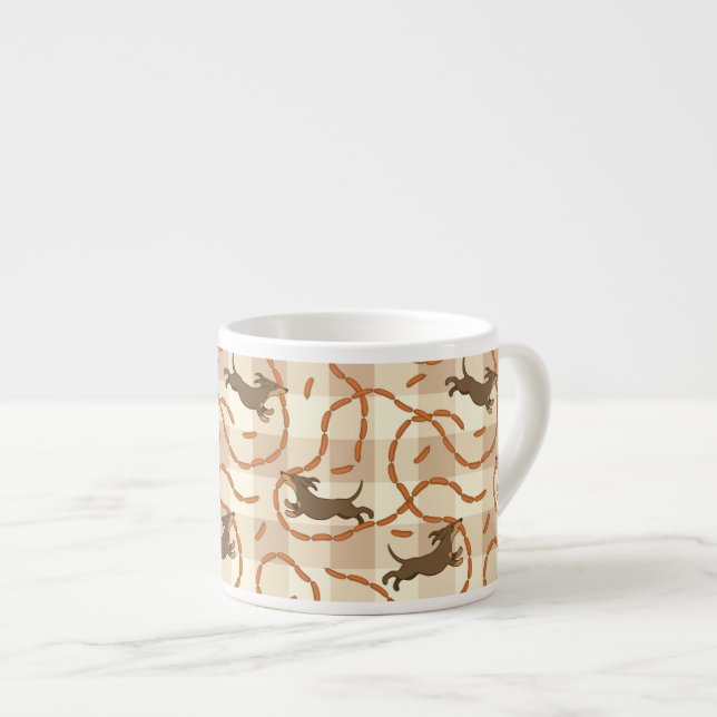 lucky dogs with sausages background espresso cup (Front Right)