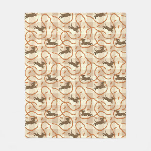 lucky dogs with sausages background fleece blanket