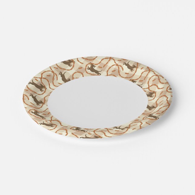 lucky dogs with sausages background paper plate (Angled)