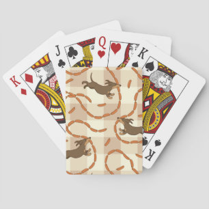 lucky dogs with sausages background playing cards