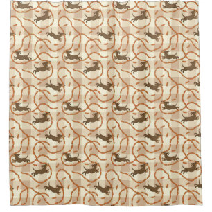 lucky dogs with sausages background shower curtain