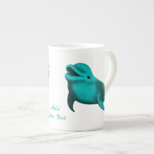 Lucky Dolphin - Add Your Text Bone China Mug