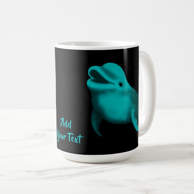 Lucky Dolphin - Add Your Text Coffee Mug (Front Right)