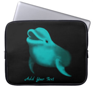 Lucky Dolphin - Add Your Text Laptop Sleeve