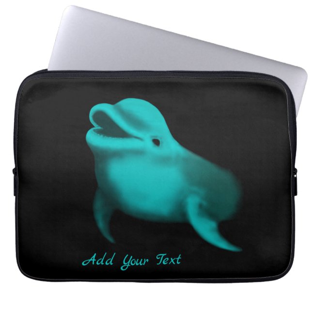 Lucky Dolphin - Add Your Text Laptop Sleeve (Front)