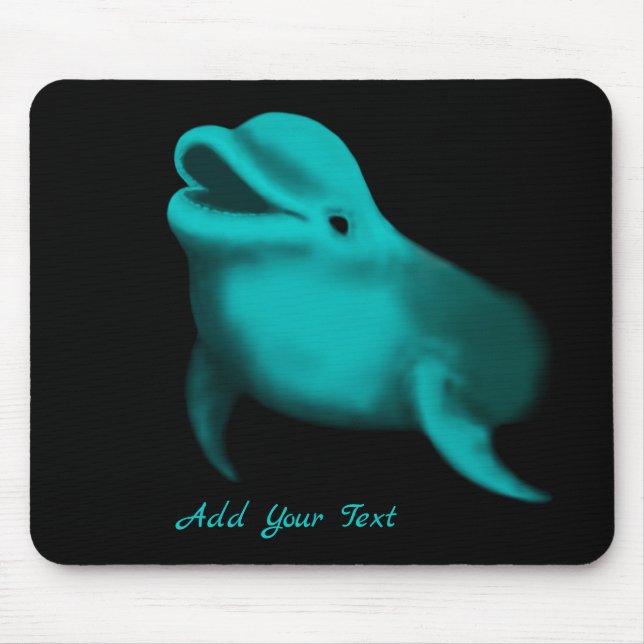 Lucky Dolphin - Add Your Text Mouse Pad (Front)