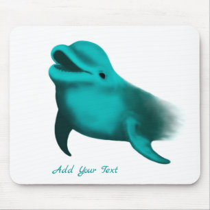 Lucky Dolphin - Add Your Text Mouse Pad