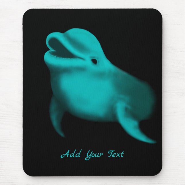 Lucky Dolphin - Add Your Text Mouse Pad (Front)