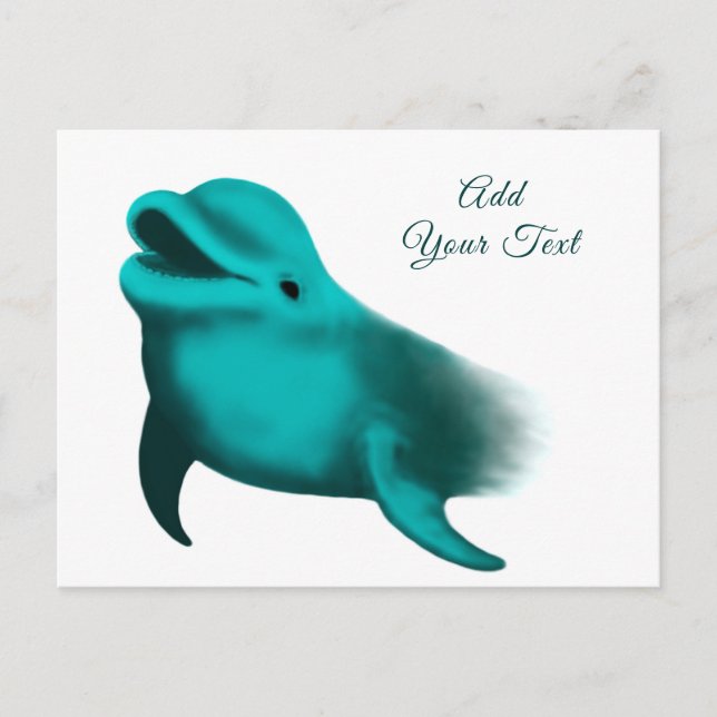 Lucky Dolphin - Add Your Text Postcard (Front)