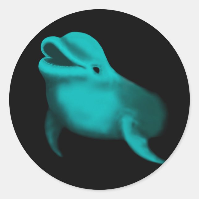 Lucky Dolphin Classic Round Sticker (Front)