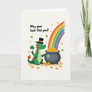Lucky Dragon Smile St Patricks Day Card