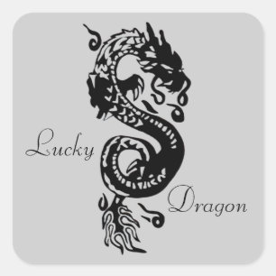 Lucky Dragon Square Sticker