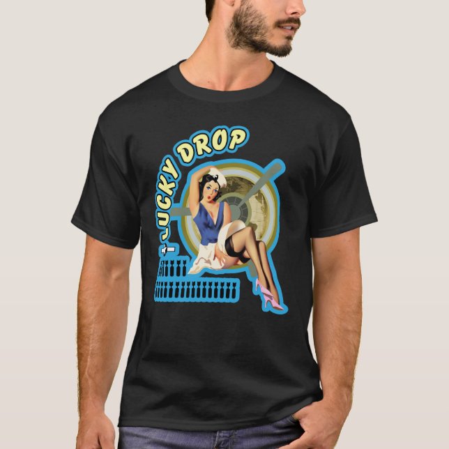 Lucky Drop WWII Nose Art T-Shirt (Front)